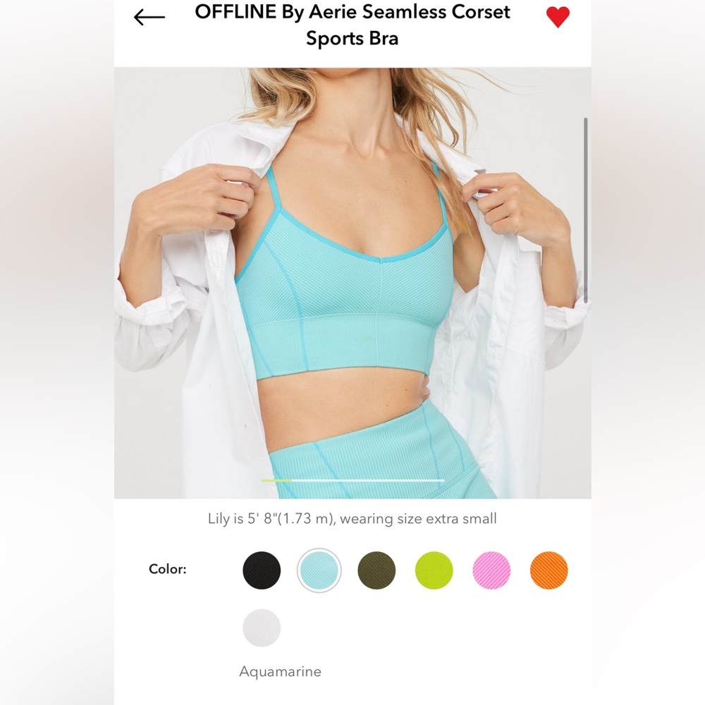 ISO* offline by aerie seamless corset bra aqua small